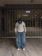 CRD Striped Barrel Denim Jeans