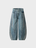 CRD Striped Barrel Denim Jeans