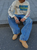 CRD Striped Barrel Denim Jeans